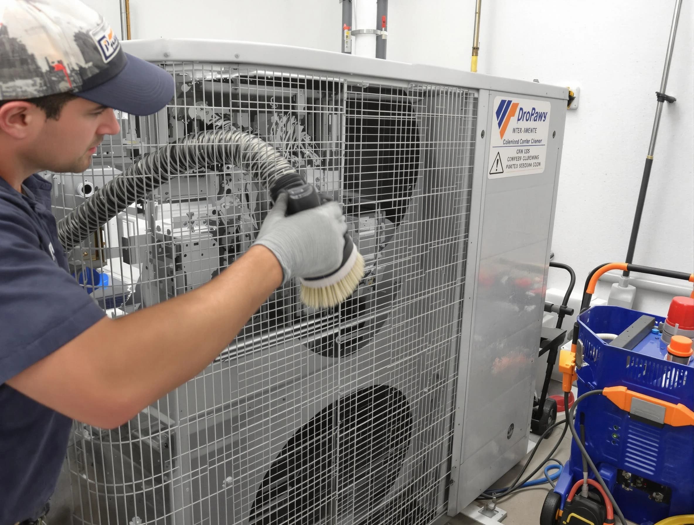 Brentwood Air Duct Cleaning specialist performing precision AC coil cleaning for improved system performance in Brentwood