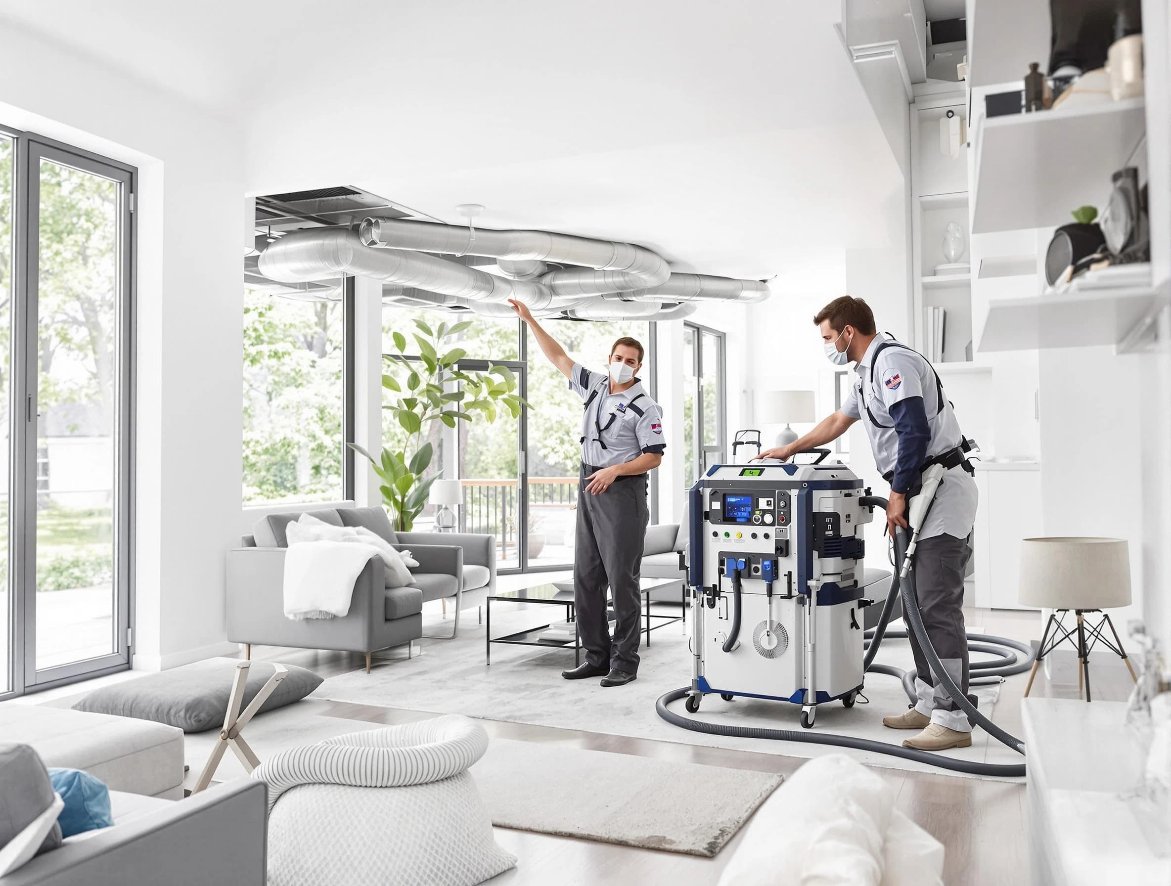 Brentwood Air Duct Cleaning professional conducting pure air duct cleaning with state-of-the-art equipment in Brentwood